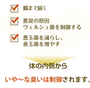 体の内側から嫌な臭いは制御されます